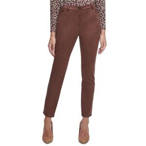 Tommy Hilfiger Womens Faux-Suede Casual Trouser Pants, Brown, NWT